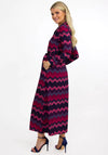 Kate & Pippa Luca Zig Zag Print Shirt Dress, Plum