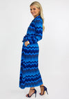 Kate & Pippa Luca Zig Zag Print Shirt Dress, Royal Blue