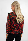 Kate & Pippa Leopard Print Banded Hem Top, Black & Red