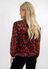 Kate & Pippa Leopard Print Banded Hem Top, Black & Red