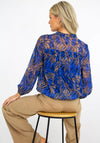 Kate & Pippa Tiger Print Banded Hem Top, Blue Multi
