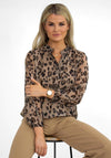 Kate & Pippa Leopard Print Banded Hem Top, Taupe