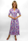 Kate & Pippa Alana Knot Print Midi Dress, Lilac Multi