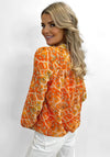 Kate & Pippa Leopard Print Chiffon Top, Orange