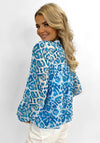Kate & Pippa Leopard Print Chiffon Top, Blue