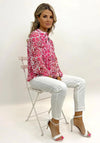 Kate & Pippa Leopard Print Chiffon Top, Pink
