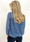 Kate & Pippa Bella Chiffon Print Band Hem Top, Blue Multi