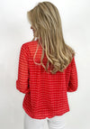 Kate & Pippa Bella Chiffon Print Band Hem Top, Red