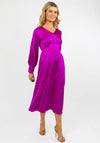 Kate & Pippa Birkin Satin Feel Print Midi Dress, Purple