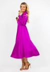 Kate & Pippa Birkin Satin Feel Print Midi Dress, Purple