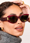 Katie Loxton Rimini Ovel Sunglasses, Red