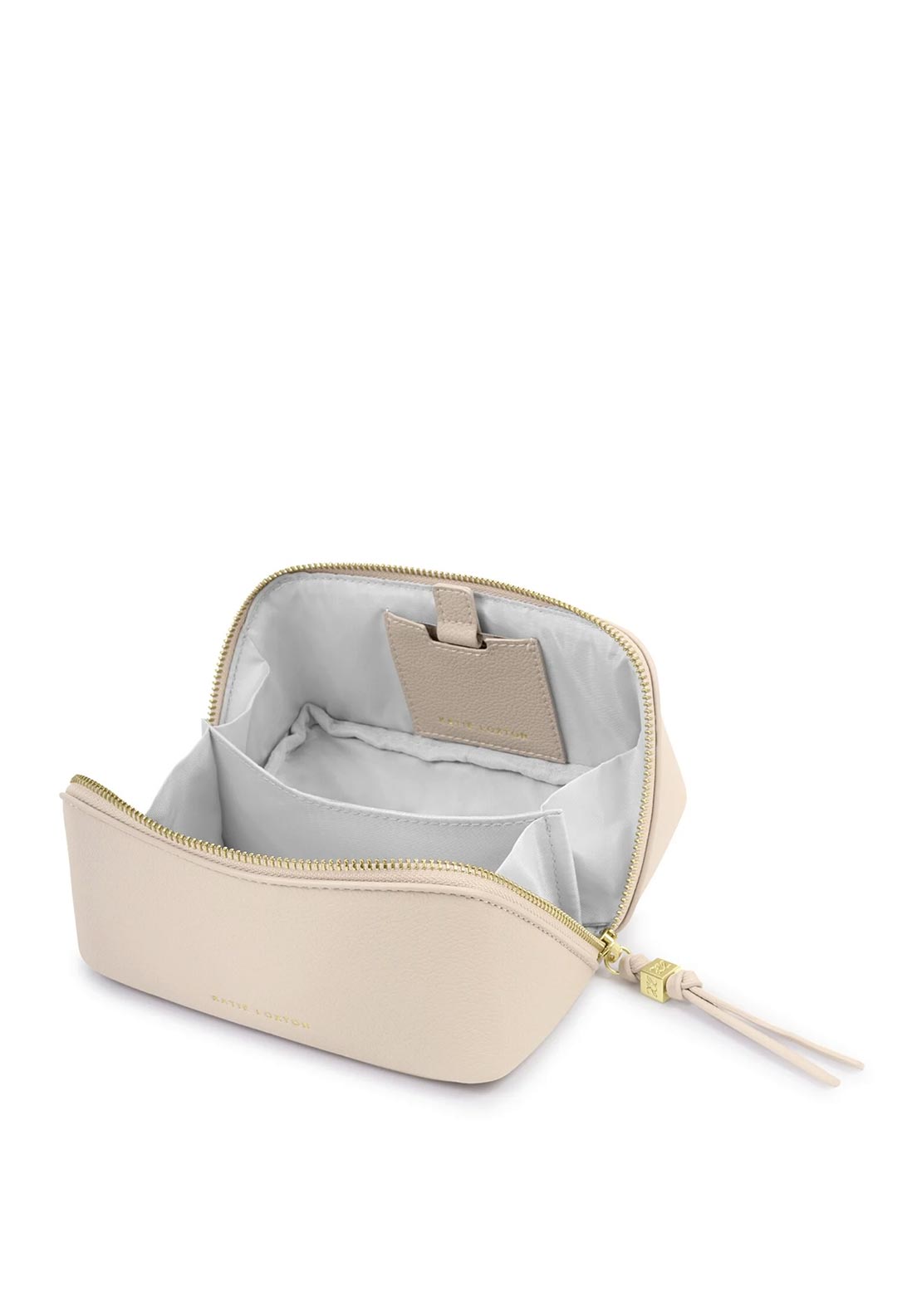 Katie Loxton Fold-Out Mirror Makeup Bag, Beige
