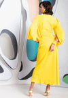 Kevan Jon Francis Plunge Neck Midi Dress, Yellow