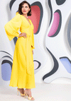 Kevan Jon Francis Plunge Neck Midi Dress, Yellow