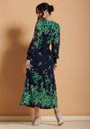Jolie Moi Amica Symmetrical Print Lace Maxi Dress, Green