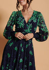 Jolie Moi Amica Symmetrical Print Lace Maxi Dress, Green