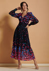 Jolie Moi Lilah Symmetrical Print Lace Maxi Dress, Pink