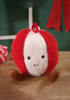 FESTIVE FUN PLUSH RED AND WHITE BAUBLE SITTER