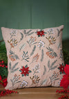 POINSETTIA AND FOLIAGE CUSHION