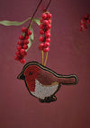 ROBIN HAND BEADED FABRIC CHRISTMAS HANGER