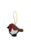 ROBIN HAND BEADED FABRIC CHRISTMAS HANGER