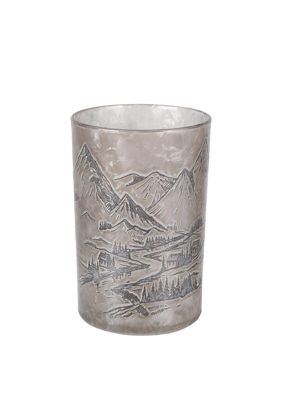 Large Alpine Village Hurricane Candle Holder