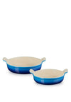 Le Creuset Heritage Set of 2 Round Dishes, Azure Blue