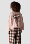 Le Comte Graphic Print with Stud Detail Sweatshirt, Pink