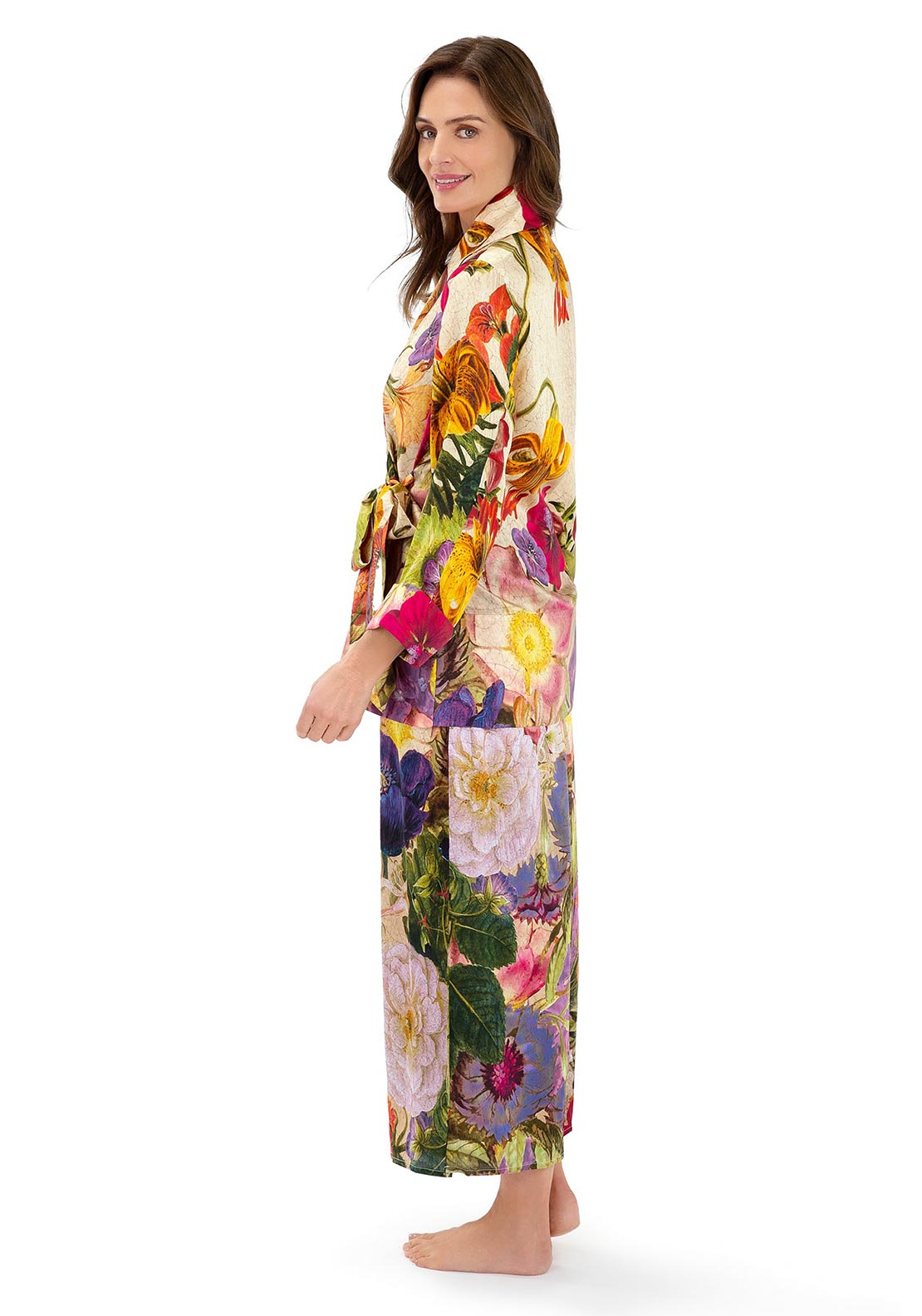 Powder Midnight Floral Luxury Printed Co-Ord, Cream Multi