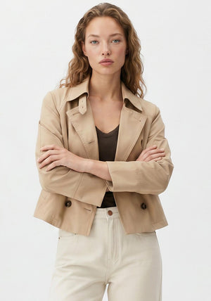 Le Comte Short Trench Coat, Beige