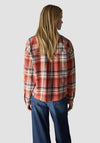 Le Comte Checkered with Lace Detail Blouse, Orange