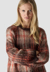 Le Comte Textured Checkered Knit Sweater, Brown Multi