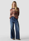 Le Comte Textured Checkered Knit Sweater, Brown Multi