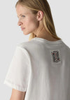 Le Comte Graphic Print with Rhinestone Detail T-Shirt, White