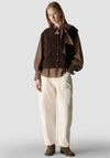 Le Comte Knitted with Button Placket Gilet, Brown