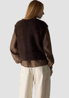 Le Comte Knitted with Button Placket Gilet, Brown