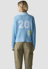 Le Comte Graphic Print Knit Cardigan, Blue