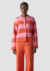Le Comte Striped Sweatshirt with Collar, Pink
