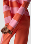 Le Comte Striped Sweatshirt with Collar, Pink