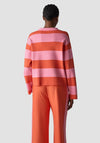 Le Comte Striped Sweatshirt with Collar, Pink