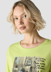 Le Comte Graphic Print Long Sleeve Top, Lime Green
