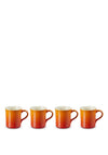Le Creuset Stoneware Set of 4 Coffee Mugs, Volcanic Orange