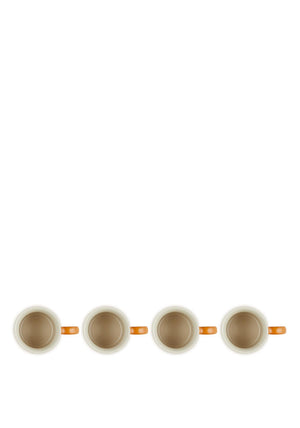 Le Creuset Stoneware Set of 4 Coffee Mugs, Volcanic Orange