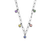 Dyrberg/Kern Leona Pastel Crystal Link Chain Necklace, Silver