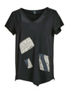 My Soul Letters Mix Top, Black