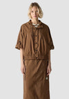 Le Comte Cropped Hooded Jacket, Brown