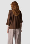 Le Comte Fine Knit V-Neck Sweater, Brown