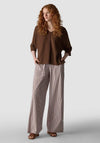Le Comte Fine Knit V-Neck Sweater, Brown