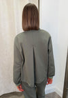 Le Comte Funnel Neck Full Zip Sweatshirt, Green