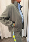 Le Comte Funnel Neck Full Zip Sweatshirt, Green